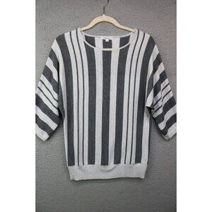 89th & Madison 3/4 Dolman Sleeves Pullover Sweater-Large-Oversized-Striped